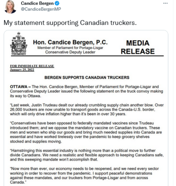 Candice Bergen statement